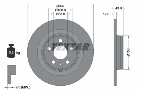 Piese auto - Disc frana TEXTAR 92295105