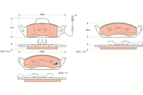 Set placute frana TRW GDB1378 [1]
