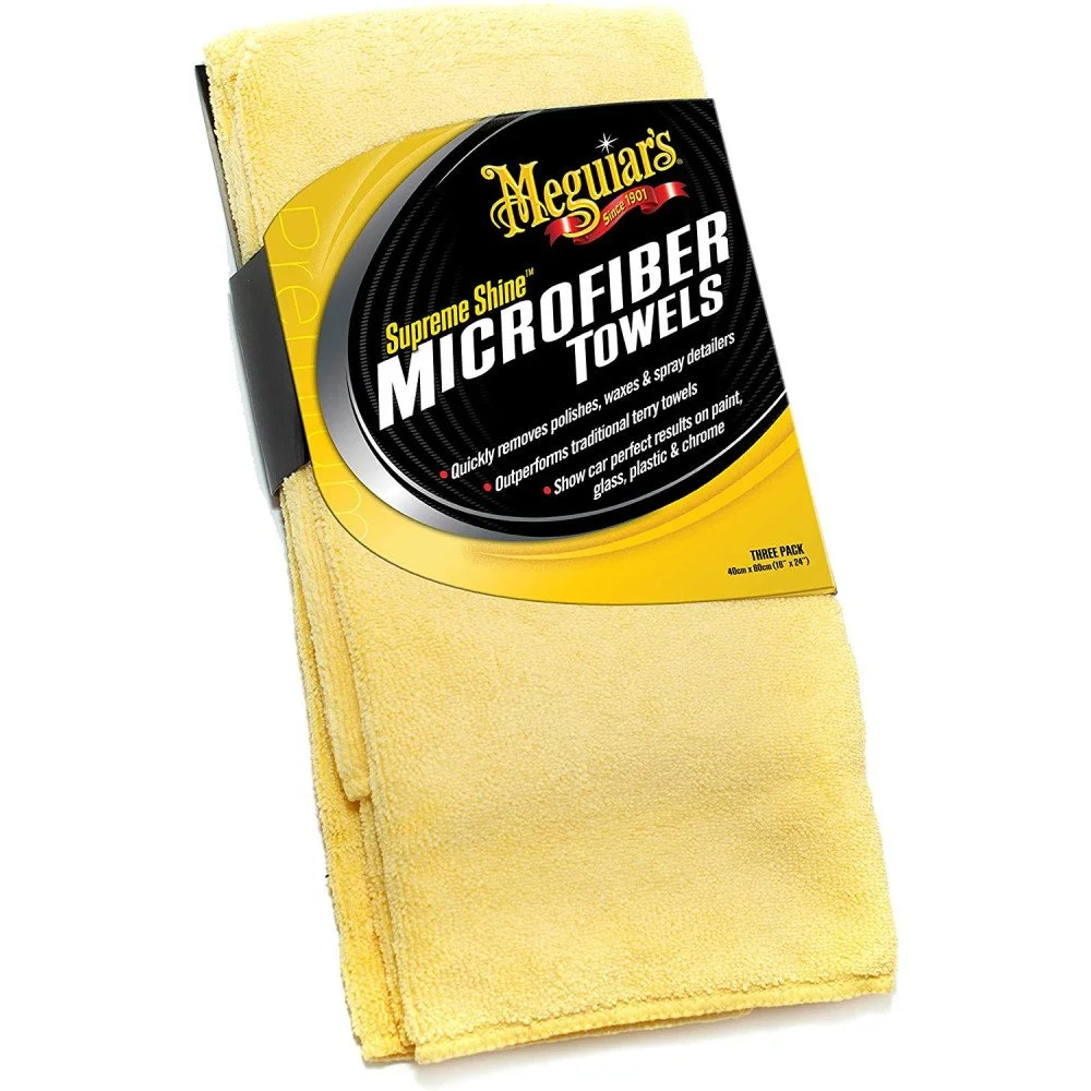 Detailing si Cosmetica - Set Prosoape Uscare Auto Meguiar's Supreme Shine Microfiber Towels, 60 x 40cm, 3 buc