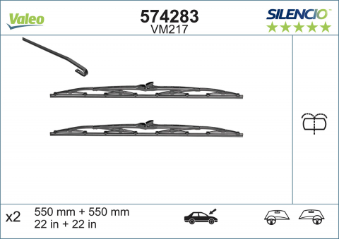 SET STERGATOARE VALEO SILENCIO CONVENTIONAL 700/650 MM VM218 [2]