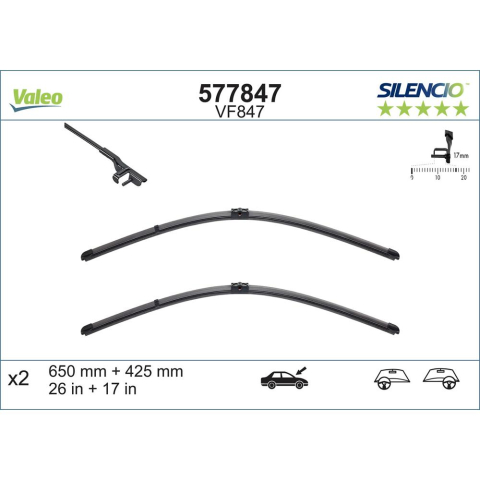 SET STERGATOARE VALEO SILENCIO FB OE 650/425 MM VF847 [10]
