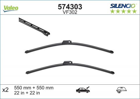 STERGATOARE AUTO - SET STERGATOARE VALEO SILENCIO X.TRM 550/550 MM VF302