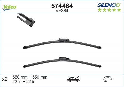 SET STERGATOARE VALEO SILENCIO X.TRM 550/550 MM VF364 [1]