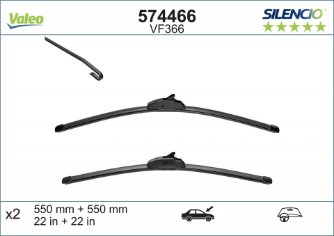 SET STERGATOARE VALEO SILENCIO X.TRM 550/550 MM VF366 [1]