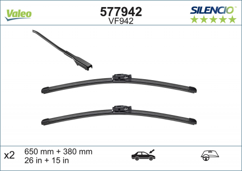 SET STERGATOARE VALEO SILENCIO X.TRM 600/380 MM VF942 [2]