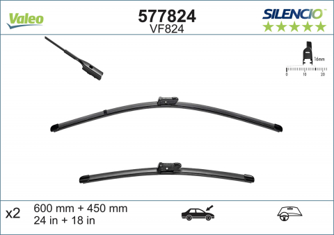 SET STERGATOARE VALEO SILENCIO X.TRM 600/450 MM VF824 [13]