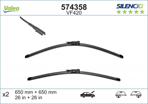 SET STERGATOARE VALEO SILENCIO X.TRM 650/650 MM VF420 [5]