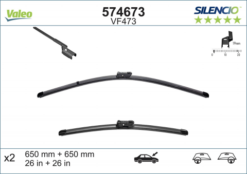STERGATOARE AUTO - SET STERGATOARE VALEO SILENCIO X.TRM 650/650 MM VF473