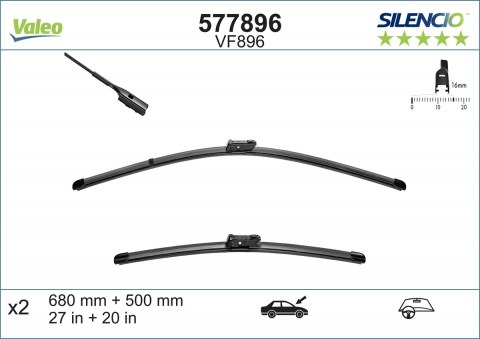 SET STERGATOARE VALEO SILENCIO X.TRM 680/500 MM VF896 [8]