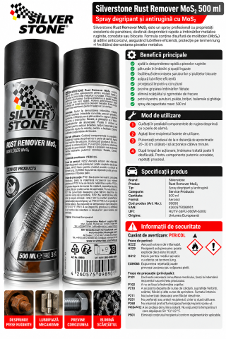 Chimice auto - Spray curatare rugina Silverstone Rust Remover MoS 2 - 500 ml
