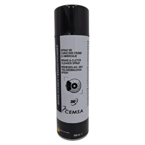 Chimice auto - Spray curatat frane si ambreiajul CEMSA Brake Cleaner (se poate utiliza si in pozitie inversa) - 500 ML