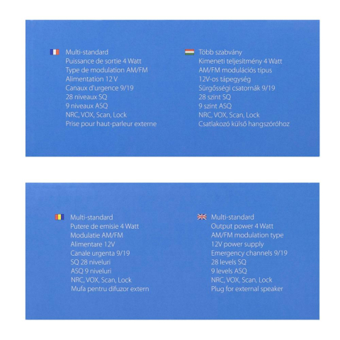 STATIE RADIO CB PNI ESCORT HP 6500 PRO, MULTI-STANDARD, VOX, NRC, 4W, AM-FM, 12V, SQ, ASQ, MUFA DE BRICHETA INCLUSA [10]