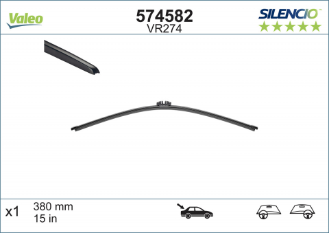 Conex - STERGATOR LUNETA VALEO SILENCIO FLAT 380 MM VR274