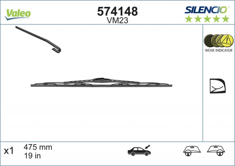 STERGATOR PARBRIZ VALEO SILENCIO CONVENTIONAL 475 MM VM23 [1]