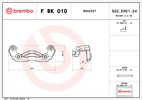Piese auto - Placute frana BREMBO FBK010