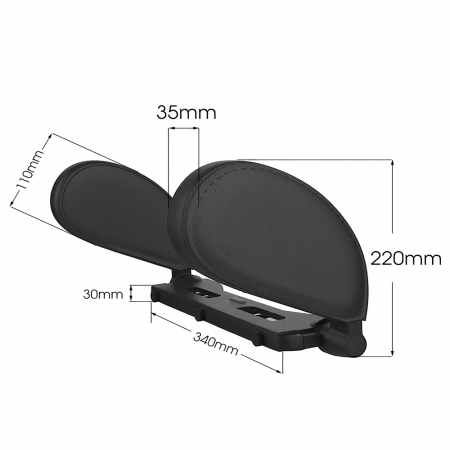 ACCESORII - Suport Tetiera Auto Reglabil-Piele Ecologica Neagra