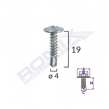 CONSUMABILE SERVICE - Surub Autoforant Din Zinc 4.2X19 Set 100 Buc