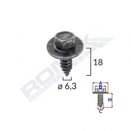 CONSUMABILE SERVICE - Surub Cu Cap Hexagonal Cu Diametru 6.2 Mm Set 10 Buc
