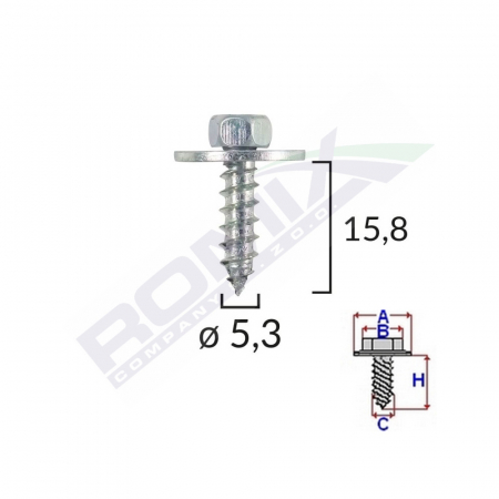 CONSUMABILE SERVICE - Surub Cu Saiba Ford Opel 5.5X19Mm Set 10 Buc