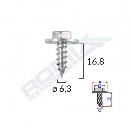 ACCESORII - Surub Cu Saiba Universal 6.3X16.8Mm Set 10 Buc