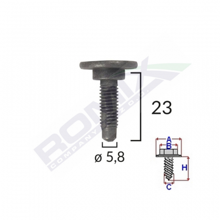SURUB FIXARE ALFA ROMEO/FIAT/CITROEN 5.8X23MM - NEGRU SET 5 BUC [1]
