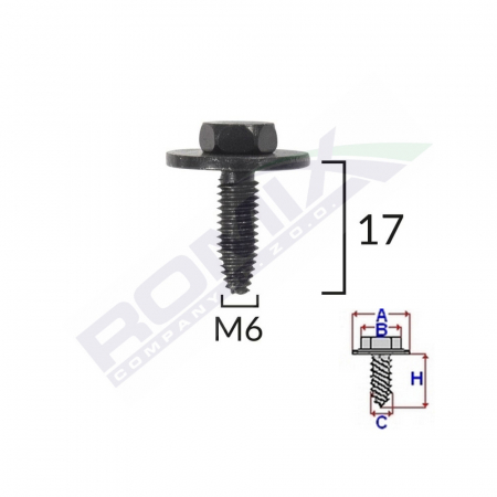 ACCESORII - Surub Fixare Elemente Exterior Pentru Peugeot, Citroen 6X17Mm Set 5 Buc