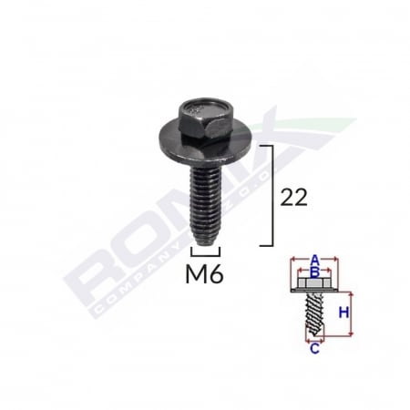 Surub Fixare Elemente Exterior Pentru Peugeot, Citroen 6X22Mm Set 5 Buc [1]