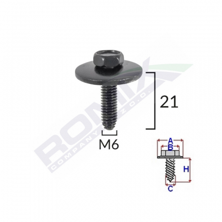 ACCESORII - Surub Fixare Elemente Exterior Pentru Renault 6X21Mm Set 5 Buc