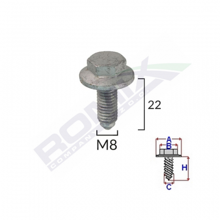 Surub Fixare Elemente Motor Pentru Grup Vag 8X22Mm Set 5 Buc [1]