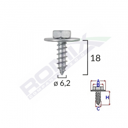 ACCESORII - Surub Fixare Elemente Motor Pentru Toyota 6.2X18Mm Set 10 Buc