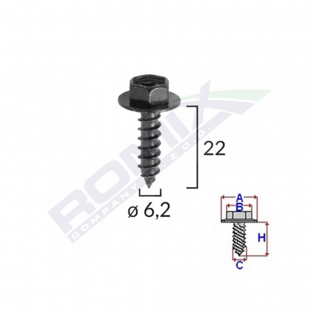 Surub Fixare Elemente Motor Pentru Toyota 6.2X22Mm Set 10 Buc [1]