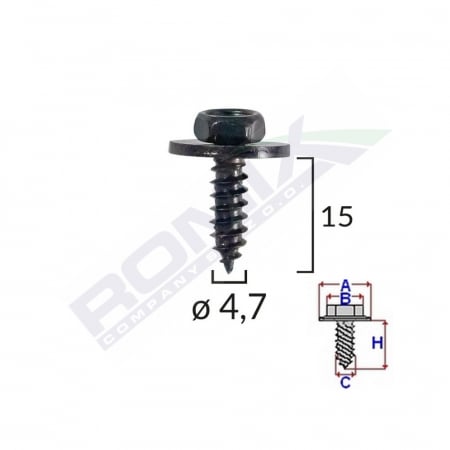 CONSUMABILE SERVICE - Surub Universal Fixare Negru 4.7X15Mm Set 10 Buc
