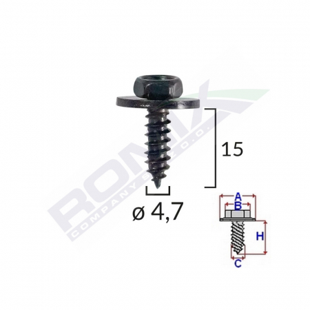 Surub Universal Fixare Negru 4.7X15Mm Set 10 Buc [1]