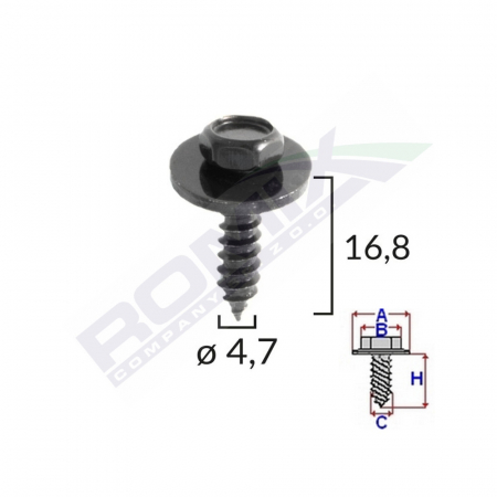 ACCESORII - Surub Universal Fixare Negru 4.7X16.8Mm Set 10 Buc