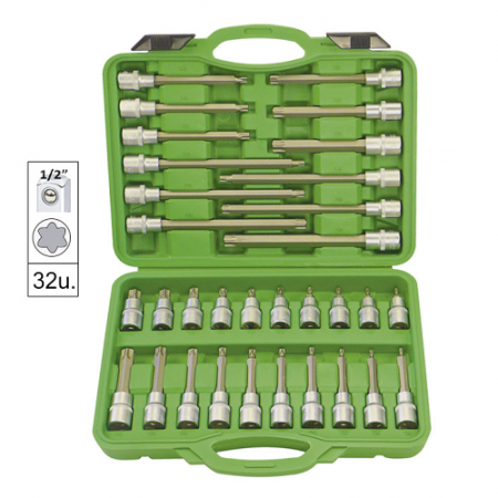 TRUSE SI SCULE DE MANA - Trusa Capete Tubulare Torx Pentru Suruburi Cu 32 Piese Jbm