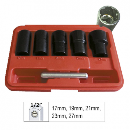 ACCESORII - Trusa Tubulare Striate 1/2` Pentru Suruburi Uzate Si Antifurt Jbm