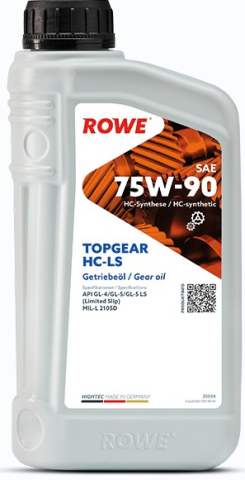 Ulei transmisii TURISME - Ulei cutie de viteze ROWE HighTec TOPGEAR 75W90 HC-LS - 1 Litru