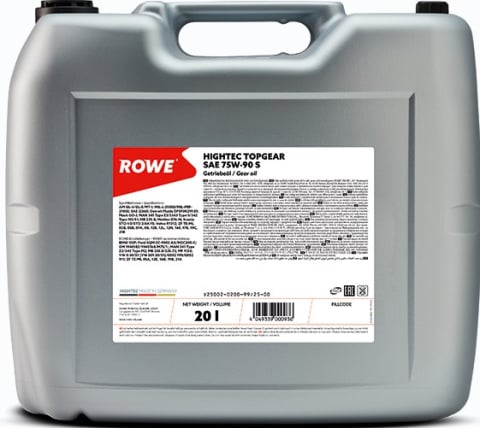 CANISTRE - Ulei cutie de viteze ROWE HighTec TOPGEAR 75W90 S - 20 Litri
