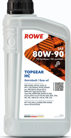 Ulei transmisii TURISME - Ulei cutie de viteze ROWE HighTec TOPGEAR 80W90 HC - 1 Litru