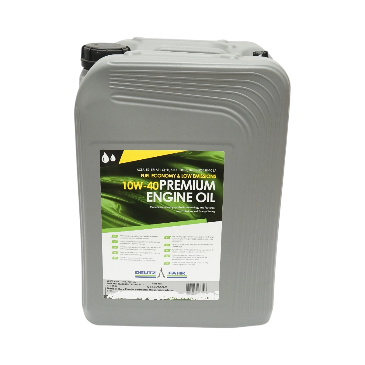 Ulei pentru agricultura - Ulei motor Deutz Fahr Premium Engine Oil 10W40 - 20 Litri