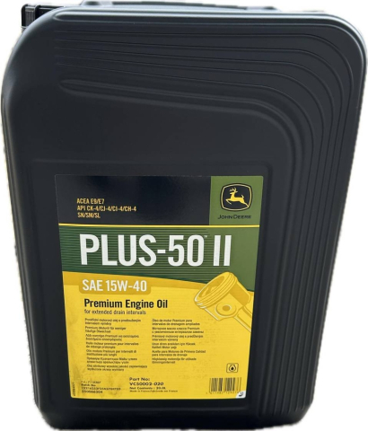 Ulei pentru agricultura - Ulei motor John Deere PLUS-50 II 15W40 E9 - 20 Litri