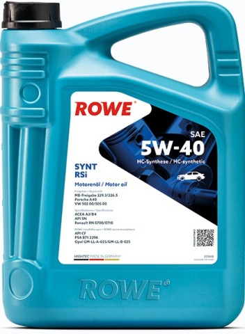 Ulei motor autoturisme - Ulei motor ROWE HighTec Synt RSI 5W40 - 5 Litri