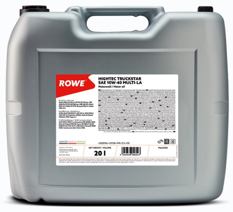 Ulei motor camion si autoutilitara - Ulei motor ROWE HighTec Truckstar 10W40 Multi-LA - 20 Litri