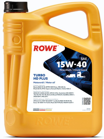 Ulei motor camion si autoutilitara - Ulei motor ROWE Hightec Turbo HD 15W40 Plus - 5 Litri