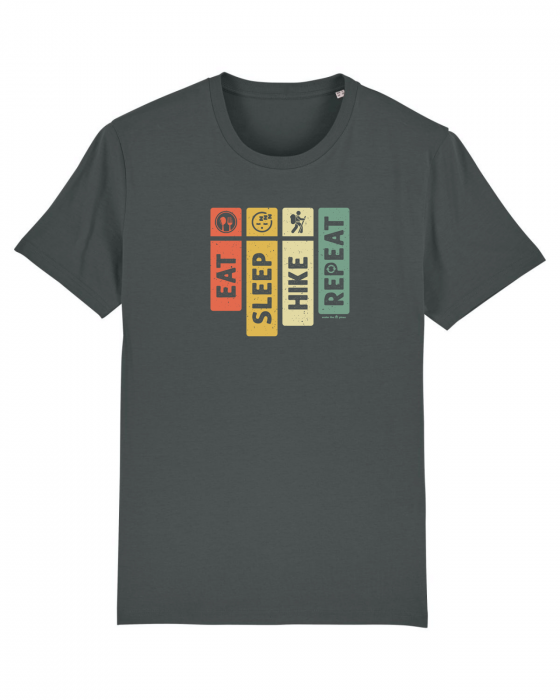 Tricou unisex Eat Sleep Hike Repeat 2 - UnderThePines.ro [1]