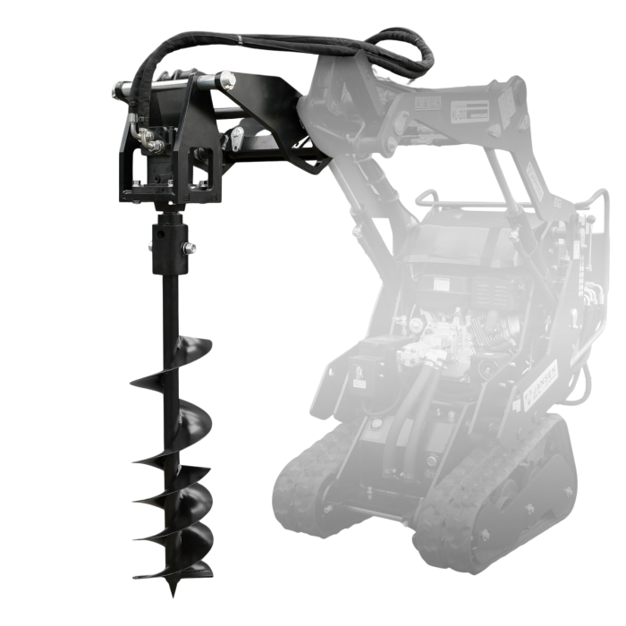 Burghiu pământ Ø100 și Ø200 mm – compatibil Jansen® KL-200, melc oțel pentru sol dur sau moale [1]