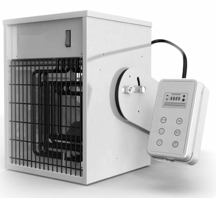Incalzitor electric suspendat TR 9, trifazat cu ventilator si telecomanda/cronotermostat digital [2]
