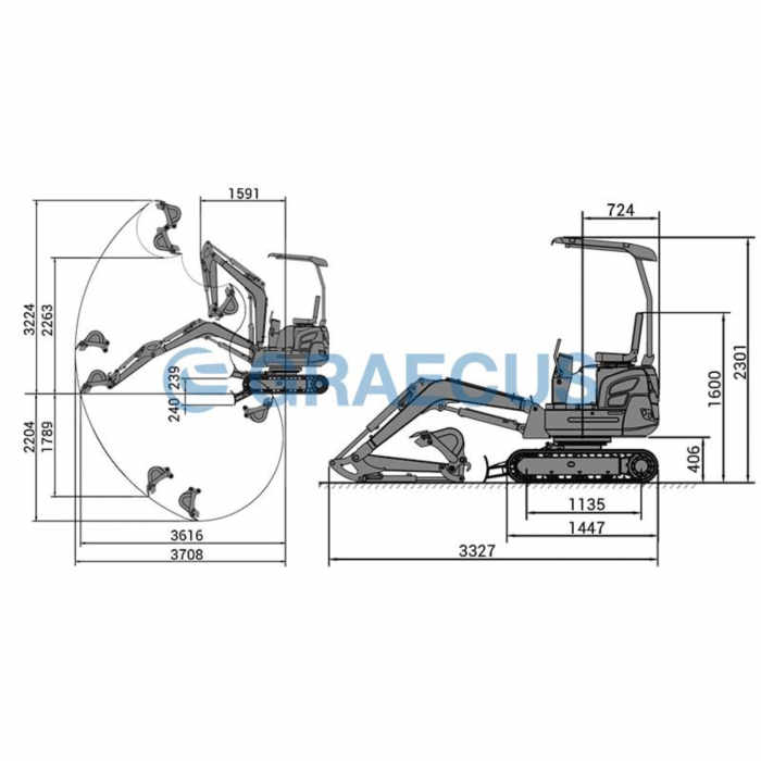EB16-ADVANCED – Miniexcavator 1.6 T, Motor Kubota, Control Lateral, Cupă 400 mm [3]