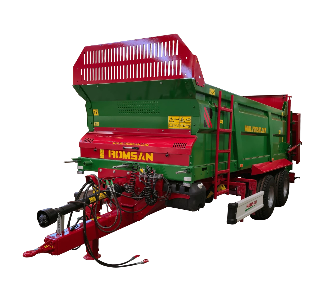 Remorcă de împrăștiat gunoi 8 t – tandem, benă 7 m³, hidraulică și PTO [2]