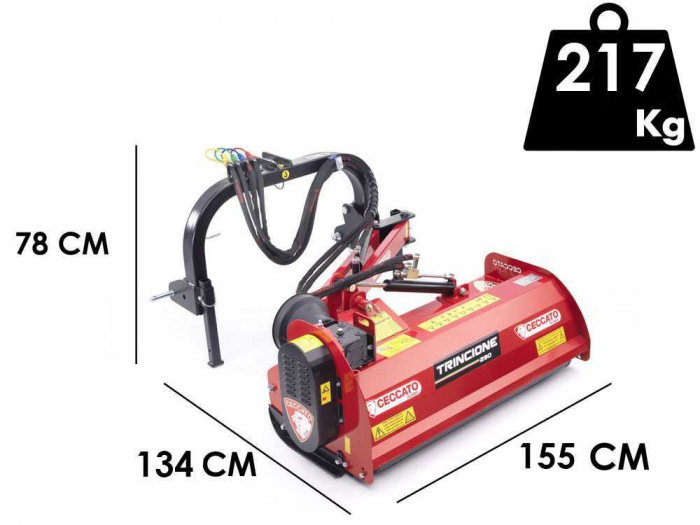 Tocator de vegetatie, necesar priza tractor PTO, lungime de lucru 120 cm, Ceccato Olindo G2T1200F [2]